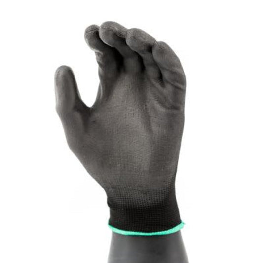 Mănuși de protecție ULTRA BLACK, mărime L (12 perechi), nylon/poliuretan, categoria II