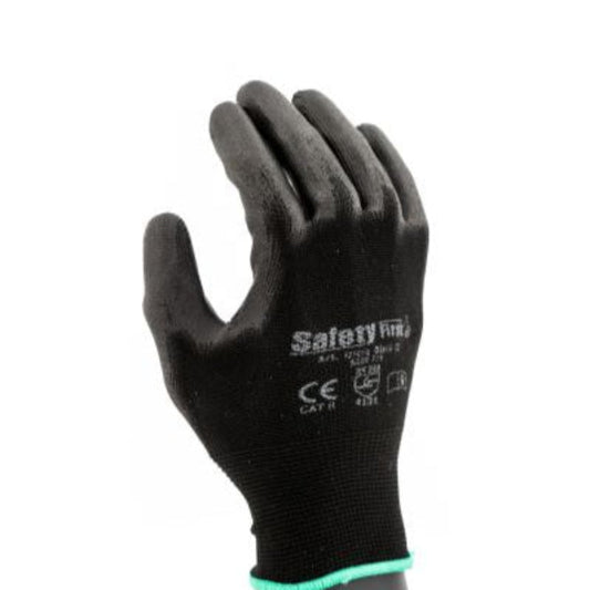 Mănuși de protecție ULTRA BLACK, mărime L (12 perechi), nylon/poliuretan, categoria II