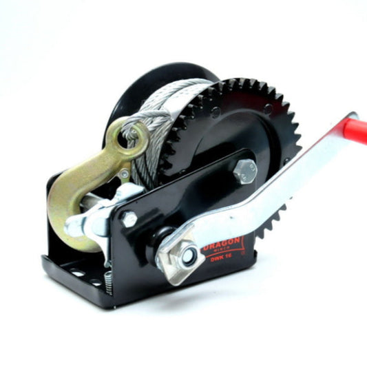 Troliu Portabil Manual DRAGON WINCH DWK16LINA – 725 kg / 1600 lb, Cablu 10m, Frână Clichet, Carcasă Plastic